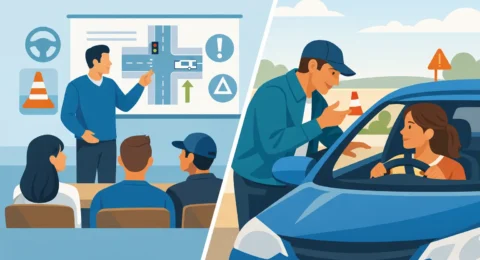 Clases teóricas vs prácticas para aprender a conducir